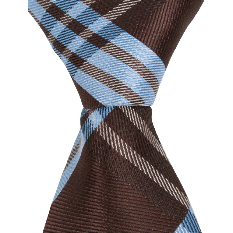 B10 - Mocha/Blue Plaid - Varied Widths