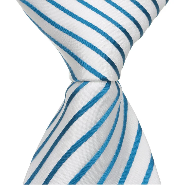 CL24 - White with Teal Stripes - Standard Width