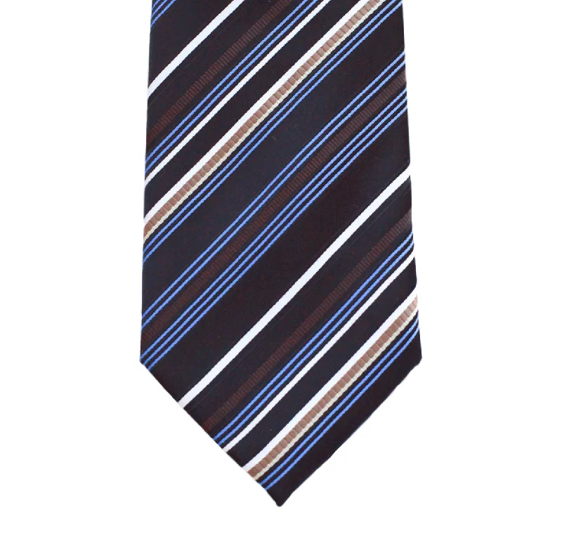 WF10 - Black with Multi Colored Stripes Standard Width Necktie