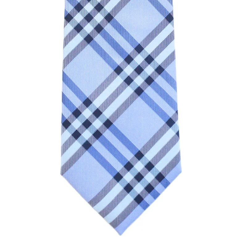 WF5 - Blue w/Black Plaid Standard Width Necktie