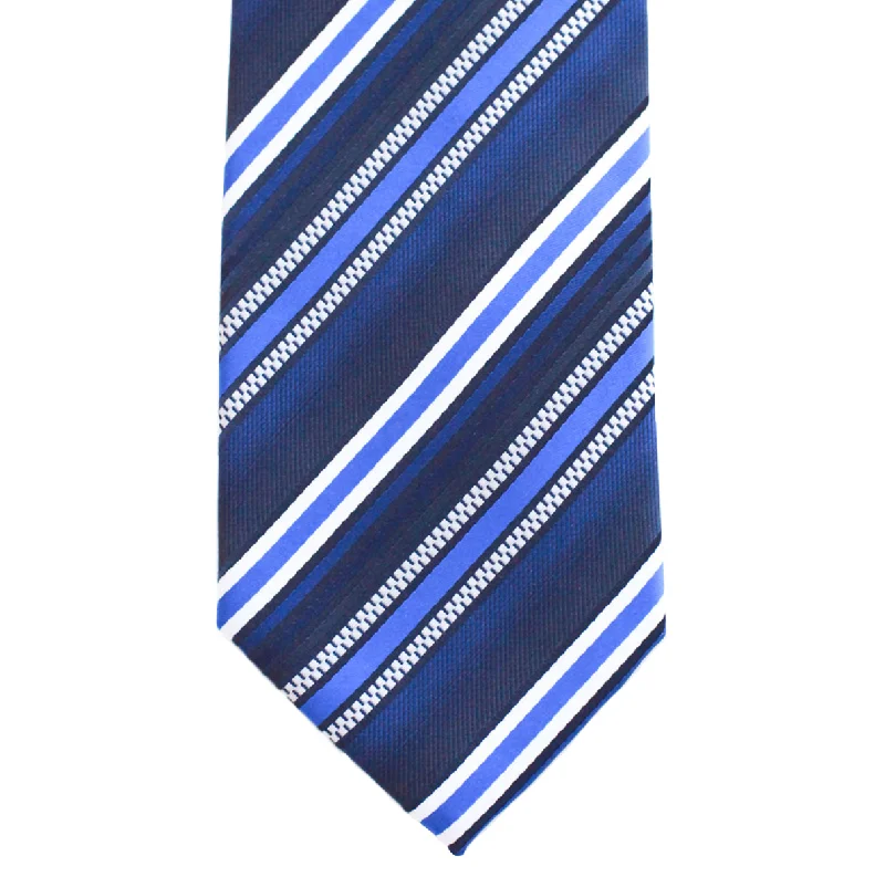 WF6 - Blue w/Multi Blue Stripe Standard Width Necktie