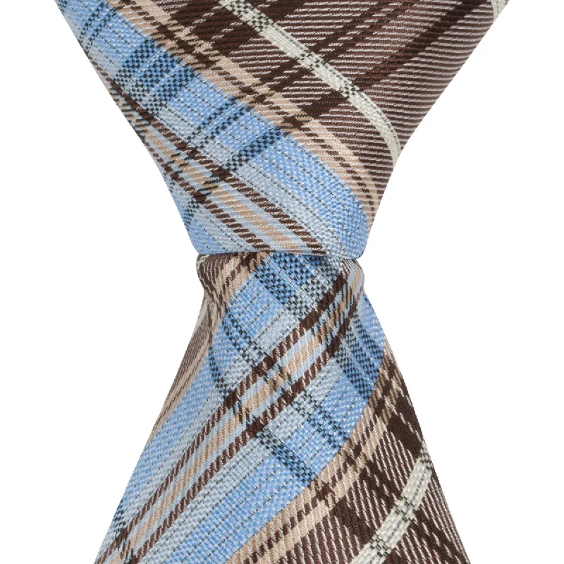 XB28 - Blue/Brown Plaid - Varied Widths