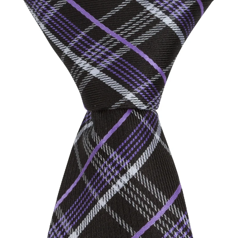 XK29 - Black/Purple/White Plaid - Varied Widths