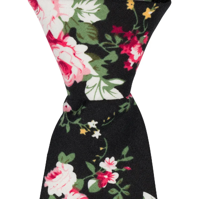 XK7 - Black Floral Cotton - Standard Width