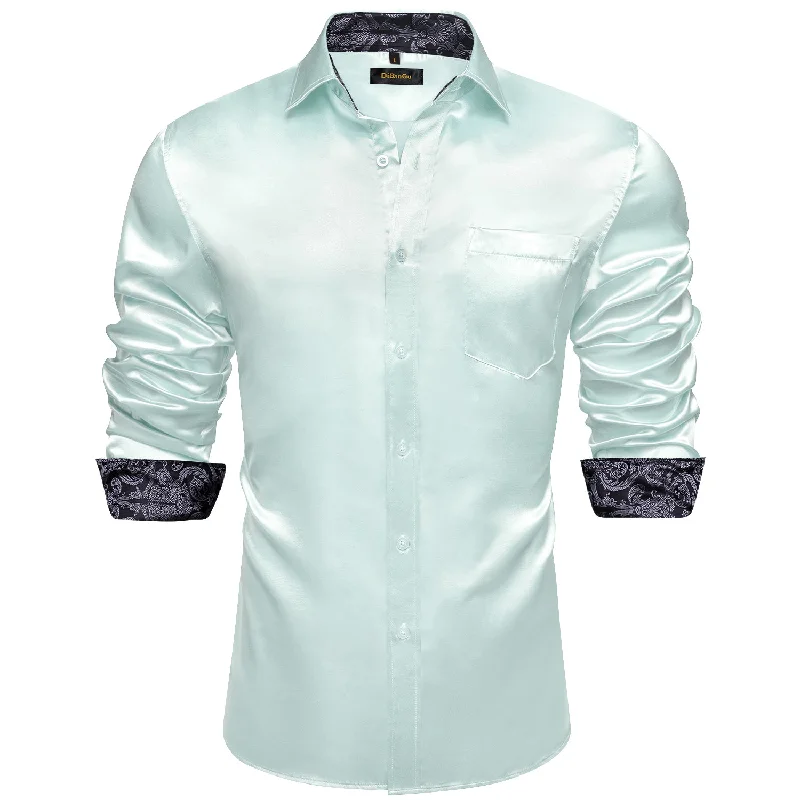 DiBanGu Light Green Satin Shirt