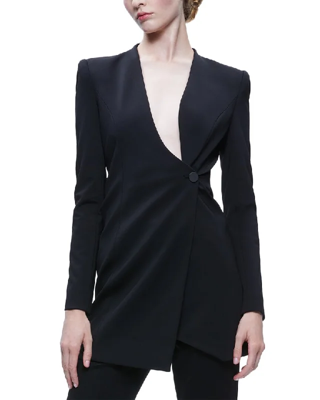 alice + olivia Lucien Curvy V-Neck Blazer