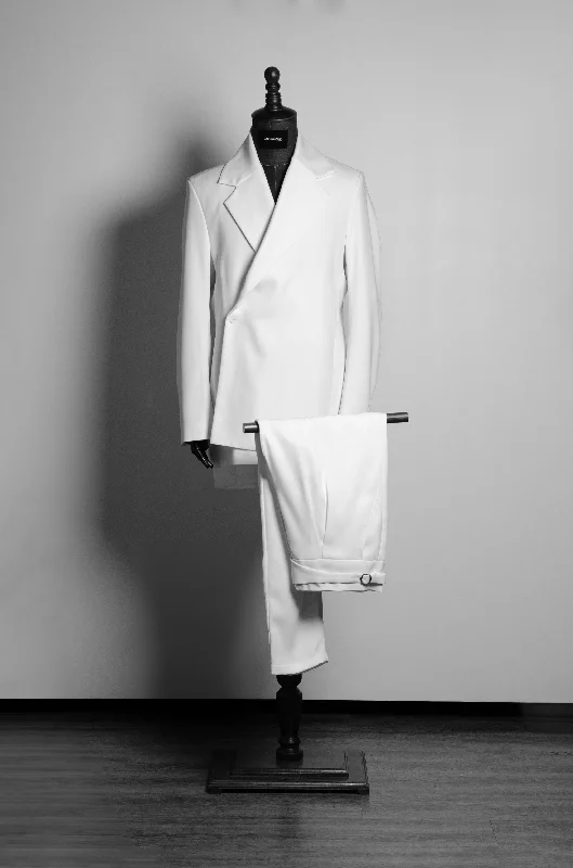 Asymmetrical White Suit