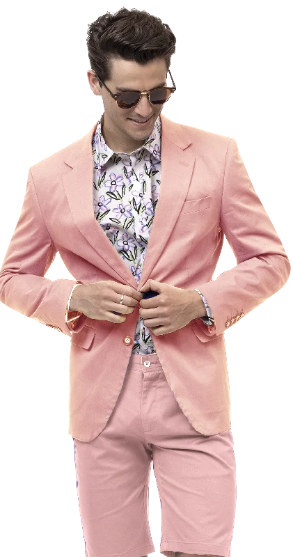 Men Solid Blazer CHJ01  - Pink