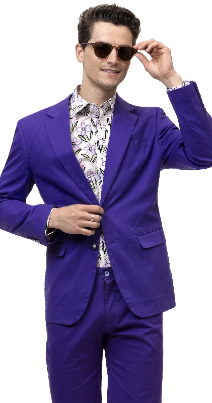 Men Solid Blazer CHJ01  - Purple