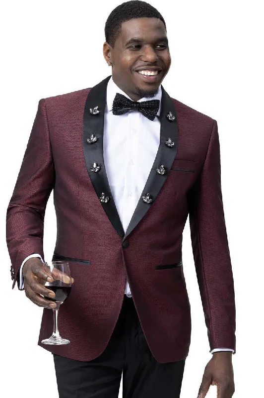 EJ Samuel Men Blazer J77C-Burgundy