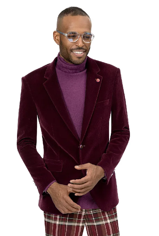 EJ Samuel Modern Fit Blazer J134-Burgundy