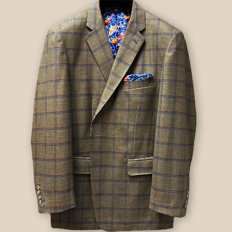 Westwood Hart Medium Brown with Blue and Brown Windowpane Sport Coat