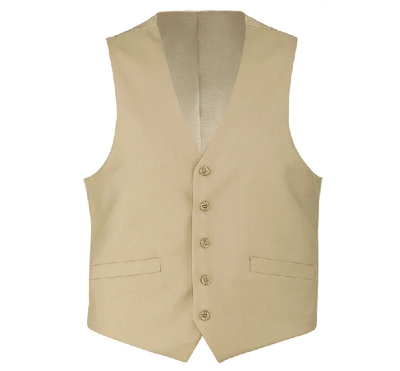 Beige Slim Fit Vest Single Breasted 5 Button Design