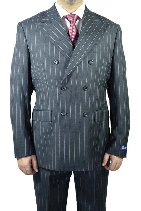 Berragamo "Elegant" Black Double-Breasted Pinstripe Suit