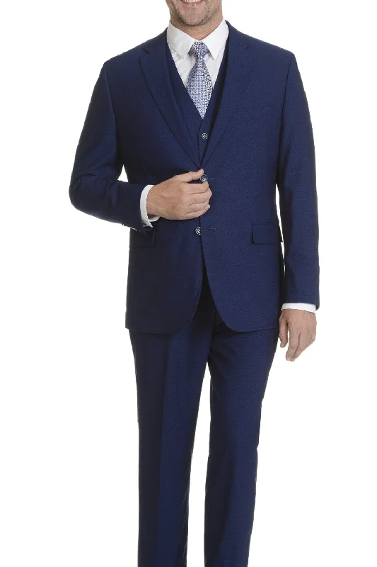 Caravelli Solid Cobalt Vested Slim Suit