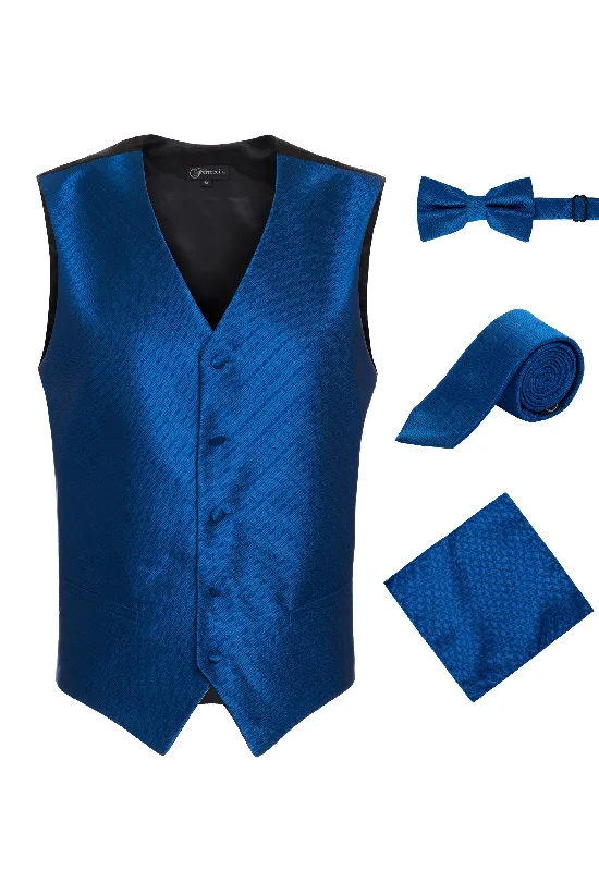 Ferrecci Mens 300-8 Royal Blue Diamond Vest Set