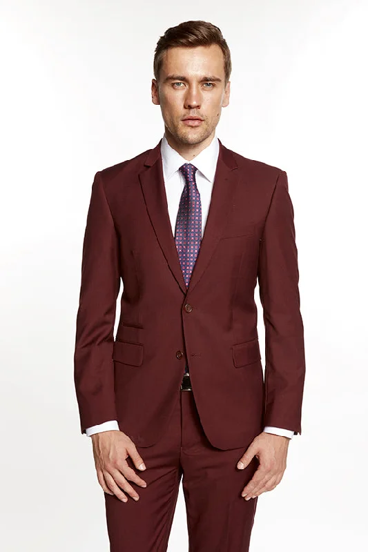 Giorgio Fiorelli Solid Burgundy Suit