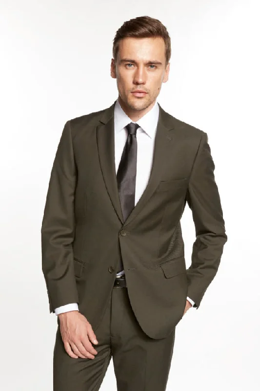 Giorgio Fiorelli Solid Olive Suit