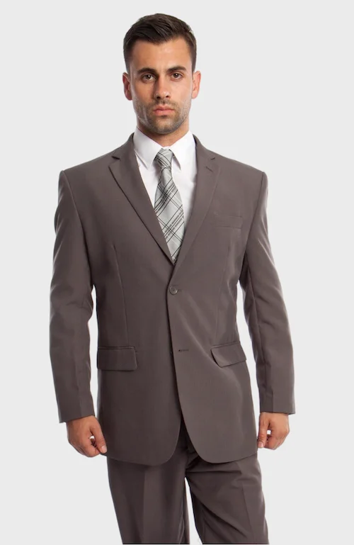 Grey 2 Piece Pinstripe Modern Fit Suit