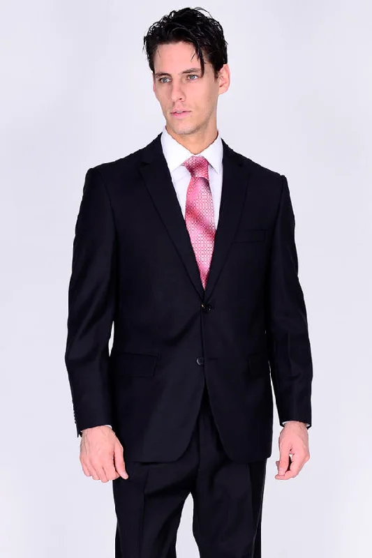 Mantoni Solid Black Suit