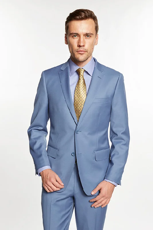 Mantoni Solid Sky Blue Suit