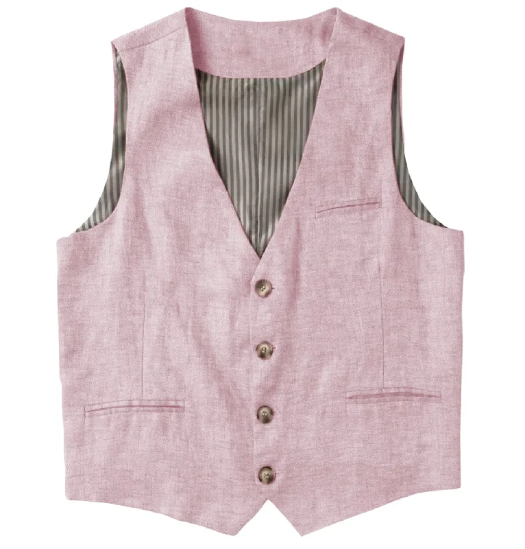 Men's Linen V Neck Vest Casual Summer Leisure Waistcoat