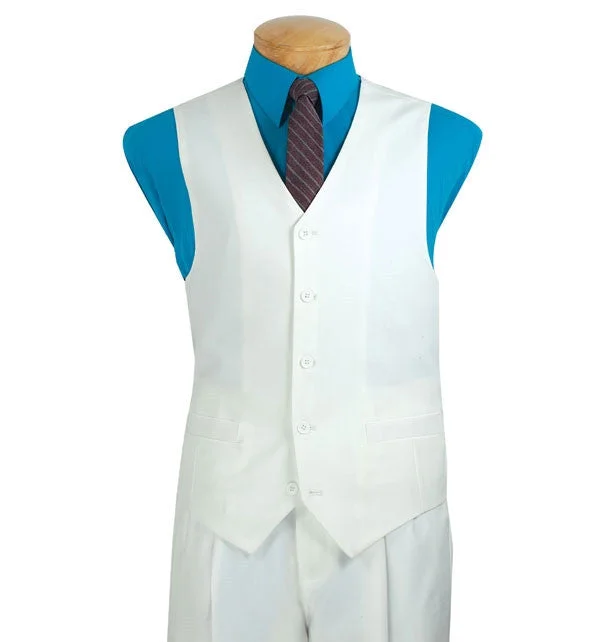 Men's Regular Fit Vest 5 Buttons in White