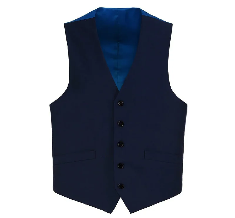 Navy Slim Fit Vest Single Breasted 5 Button Design