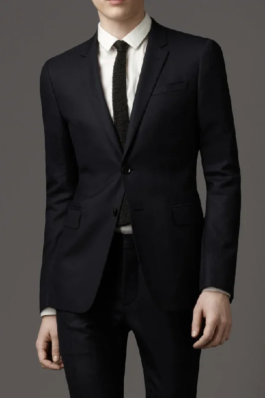 Prontomoda Solid Black Suit