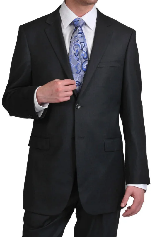 Prontomoda Solid Charcoal Suit