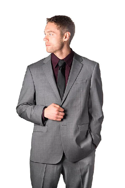 Prontomoda Sharkskin Medium Grey Suit