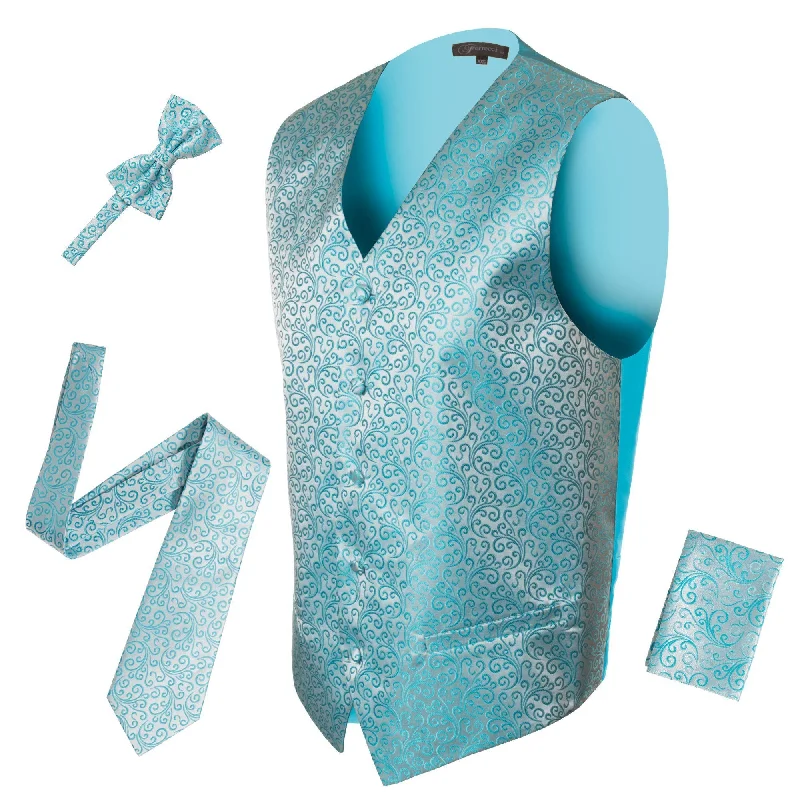 Ferrecci Mens PV50-6 Turquoise Vest Set