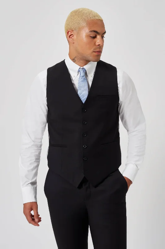 Wilson Slim Fit Black Waistcoat - ARCHIVE