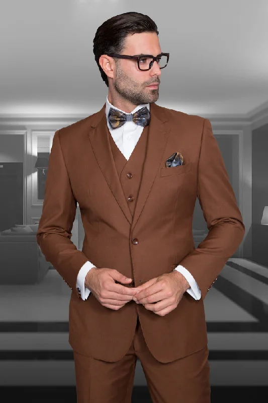 Statement "Julian" Solid Copper 3-Piece Tailored Fit Suit