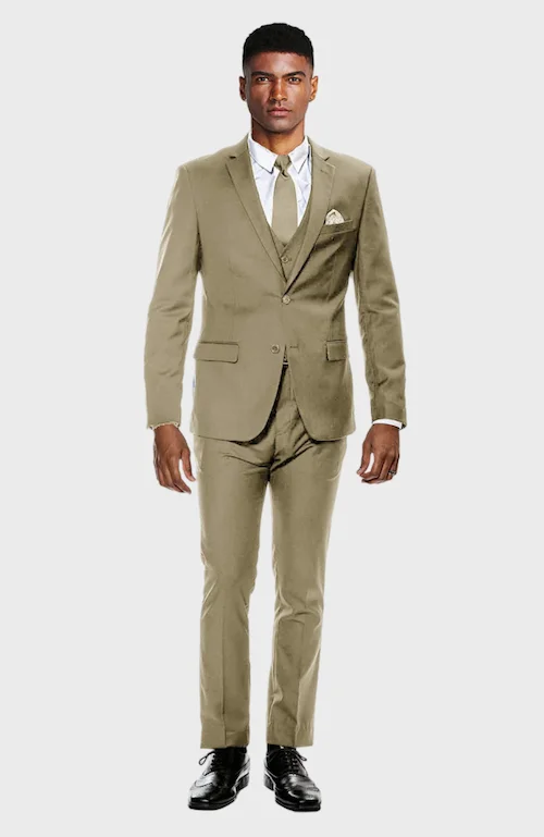 Tan Ultra Slim Fit 3-Piece Prom Suit