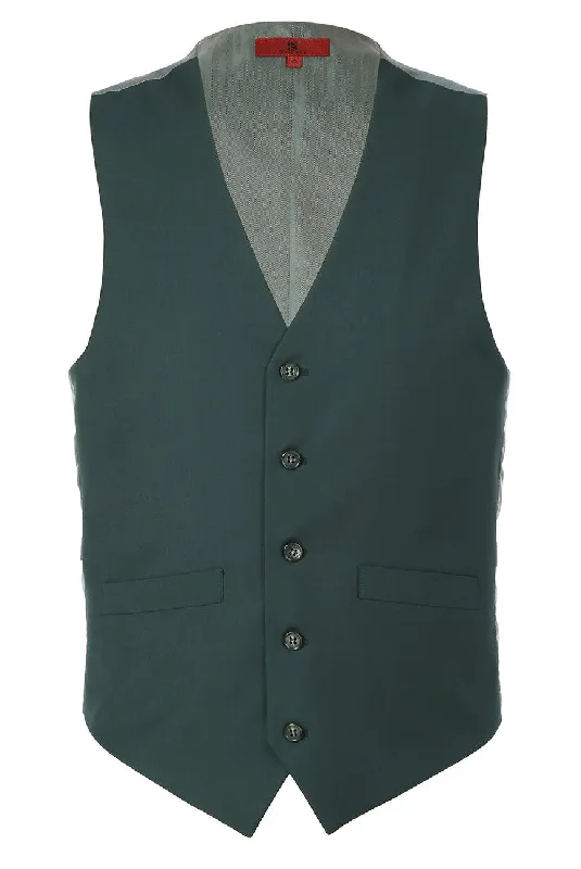 Vanderbilt Collection  - Classic Dress Vest 5 Buttons Regular Fit In Green