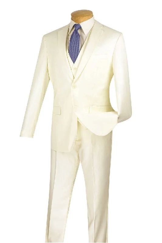 Vinci "Carmelo" Ivory Slim Fit 3-Piece Suit