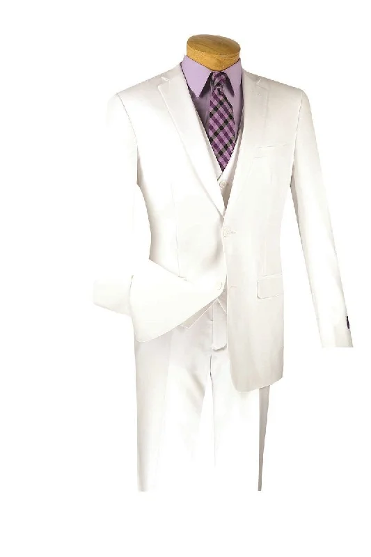 Vinci "Carmelo" White Slim Fit 3-Piece Suit