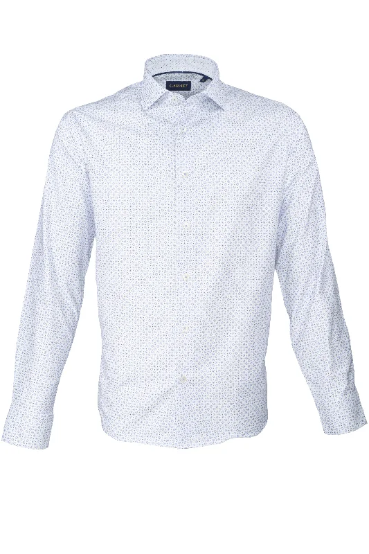 Garnet Herringbone Base Geometric Shirt Blue