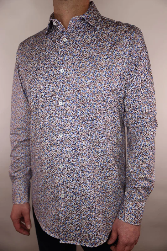 Bugatchi OoohCotton Stretch Floral Print Shirt