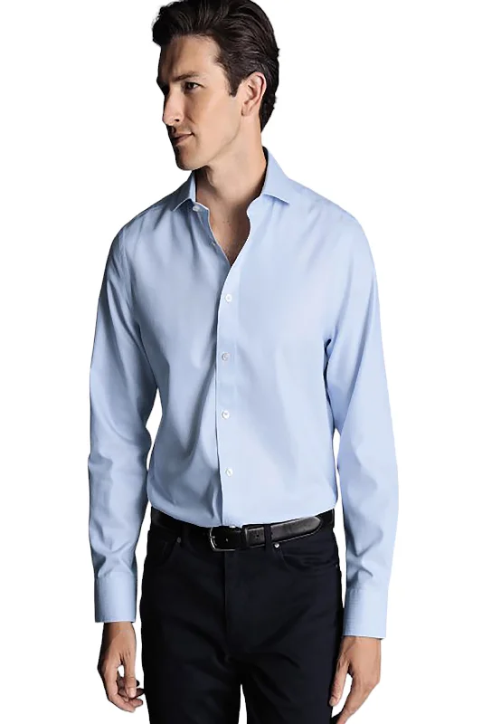 Charles Tyrwhitt Men's Non-Iron Clifton Weave Cutaway Slim Fit Shirt Double Cuff