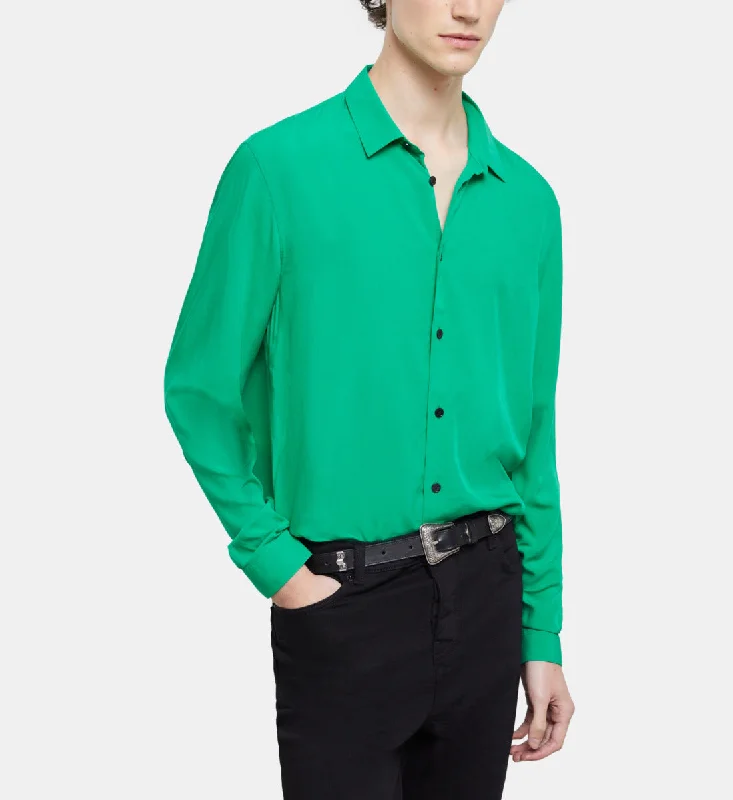 Classic Collar Green Shirt