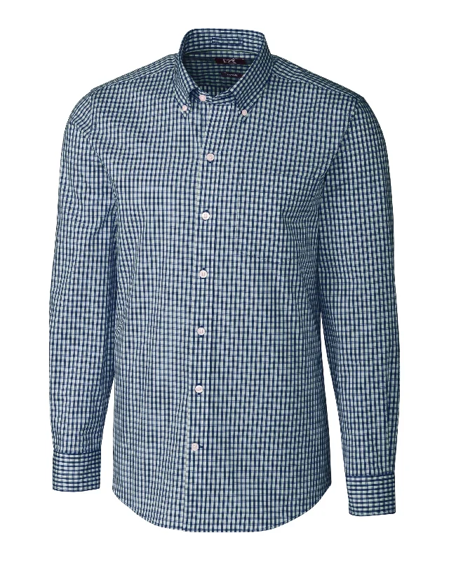 Cutter & Buck Men's L/S Tailored Fit Stretch Gingham Shirt