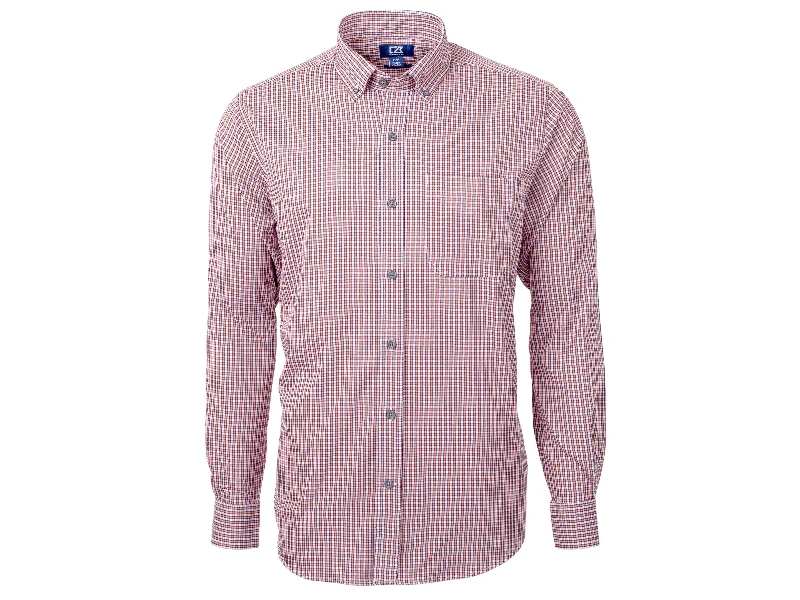 Cutter & Buck Versatech Multi Check Stretch Mens Long Sleeve Dress Shirt