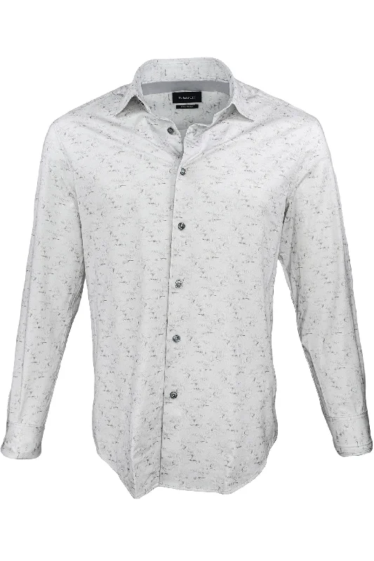 Bugatchi OoohCotton Stretch Palm Print Shirt