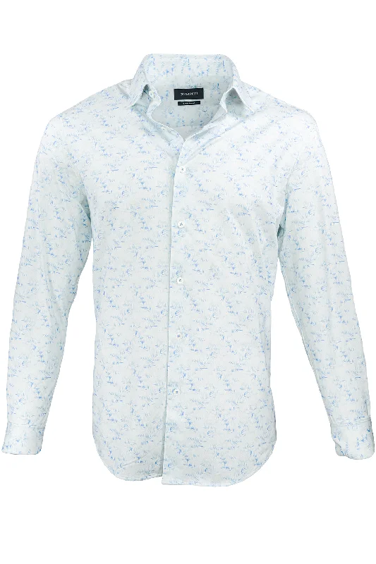 Bugatchi OoohCotton Stretch Palm Print Shirt