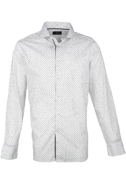 Luchiano Visconti Geometric Diamond Shirt - White