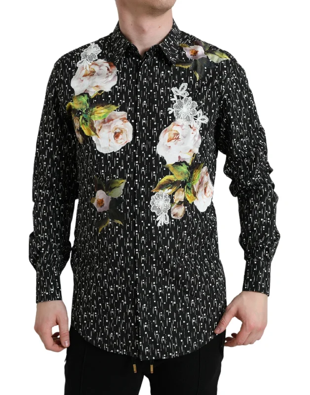 Dolce & Gabbana  Floral Men Formal Dress  Men's Shirt