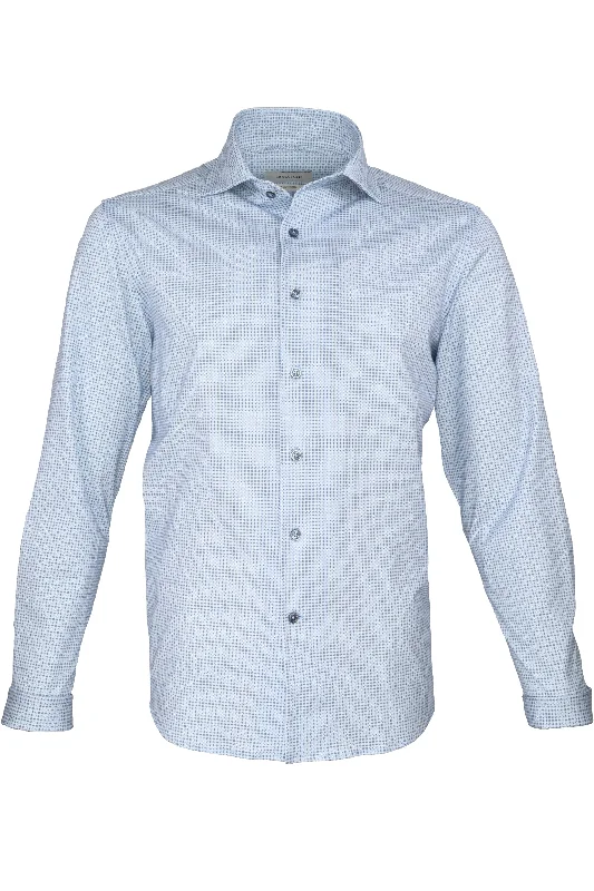 Bugatchi OoohCotton® Shirt - Air Blue Dots