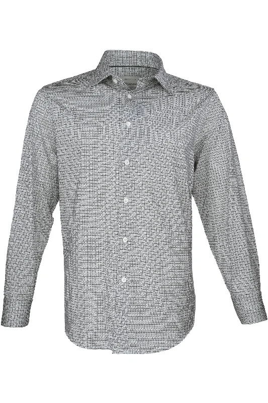 Bugatchi OoohCotton® Shirt - Zinc Houndstooth